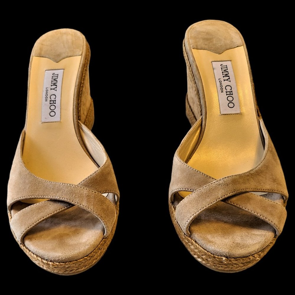EUC These look Brand New JIMMY CHOO Wedge Cork Heal PERFECT for SUMMER. Size 41